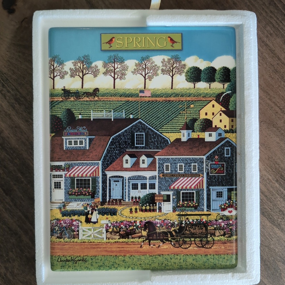 Bradford Exchange Charles Wysocki Best of Times Clock 4 Seasonal Tiles Christmas - Picture 5 of 13